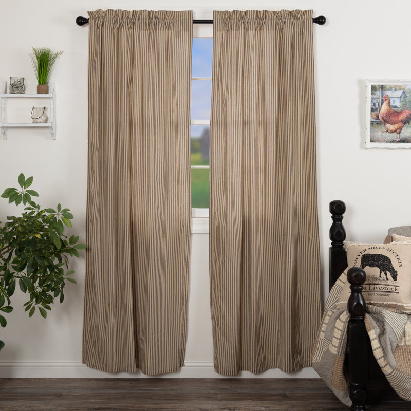 Sawyer Mill 100% Cotton Room Darkening Curtain Panel Pair, Charcoal