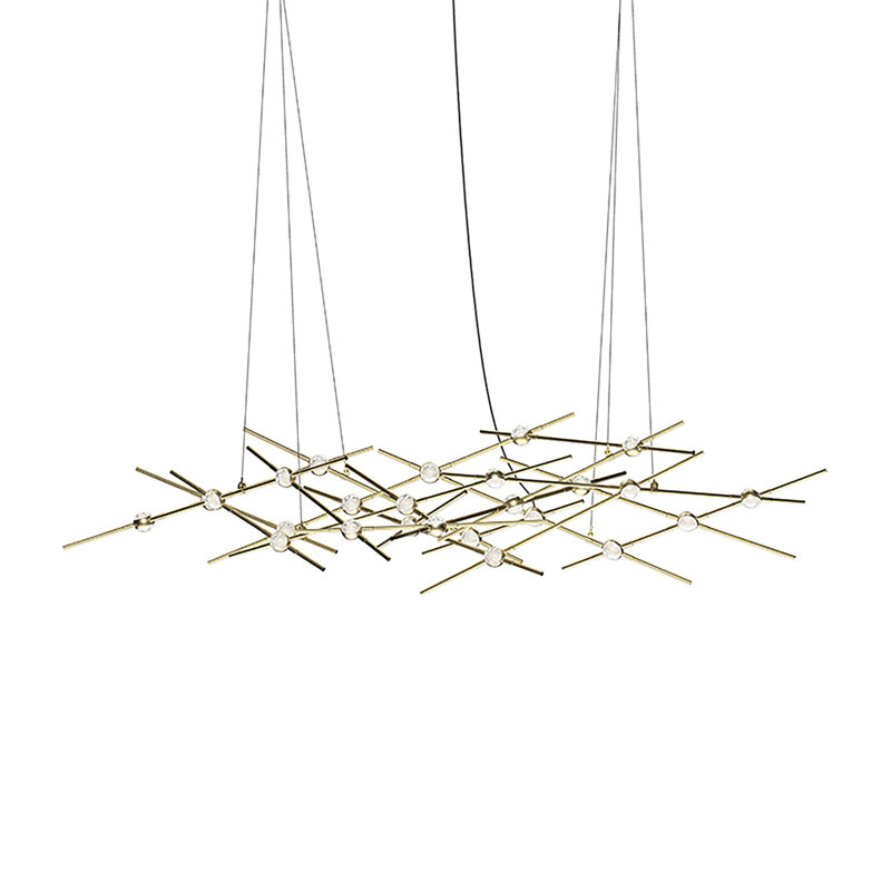 Constellation 25 - Light LED Chandelier, Satin Brass/Clear, 2700K