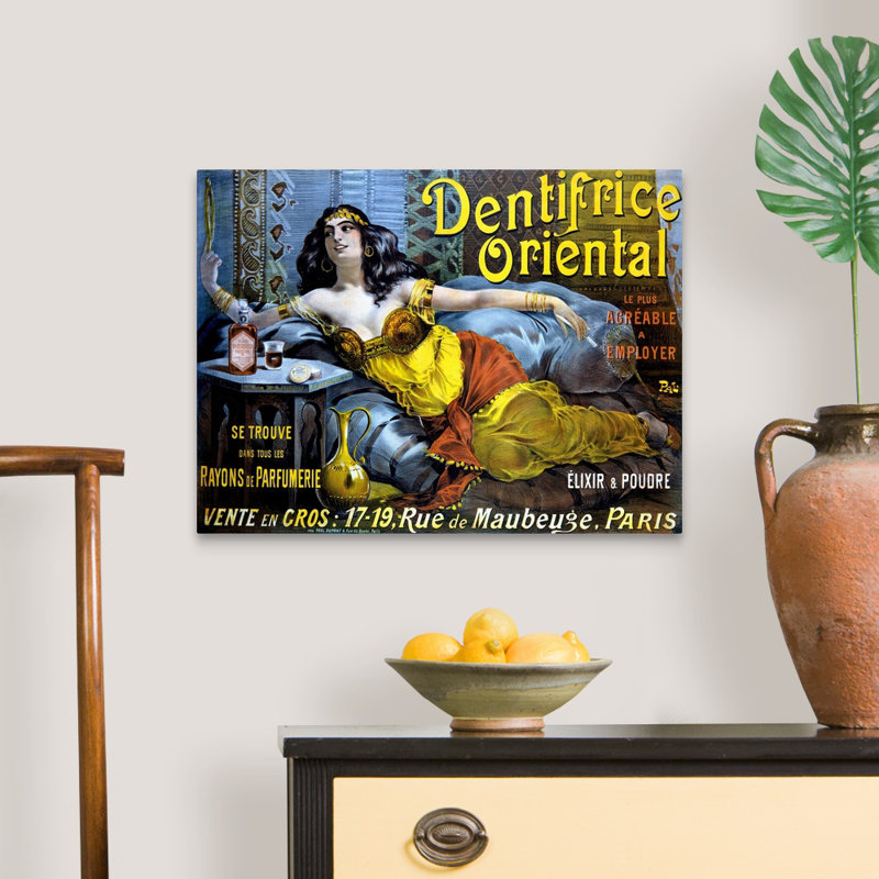 «Dentifrice Oriental» par Jean De Paleologue, reproduction sur toile, H 18 po x l 24 po x 1,25 po, Toile tendue
