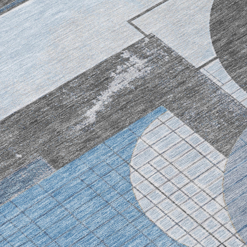Tapis intérieur / extérieur bleu Daeon, 8 pi x 8 pi