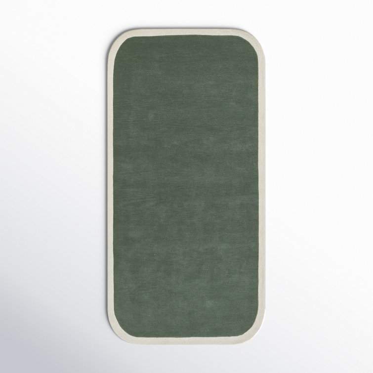 Hermione Hand Tufted Wool Area Rug in Green/Beige