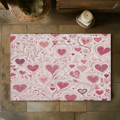 Tapis tressé Sweet Pink Love Bursts