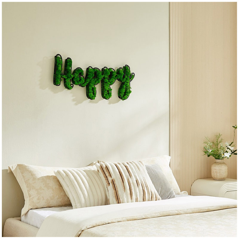 HAPPY Letter Art Moss Wall Decor