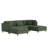 Seemab 5 - Piece Upholstered Green Corduroy Modular Sectional with Pillow Back and Removable Ottoman-1357576008-1348314284