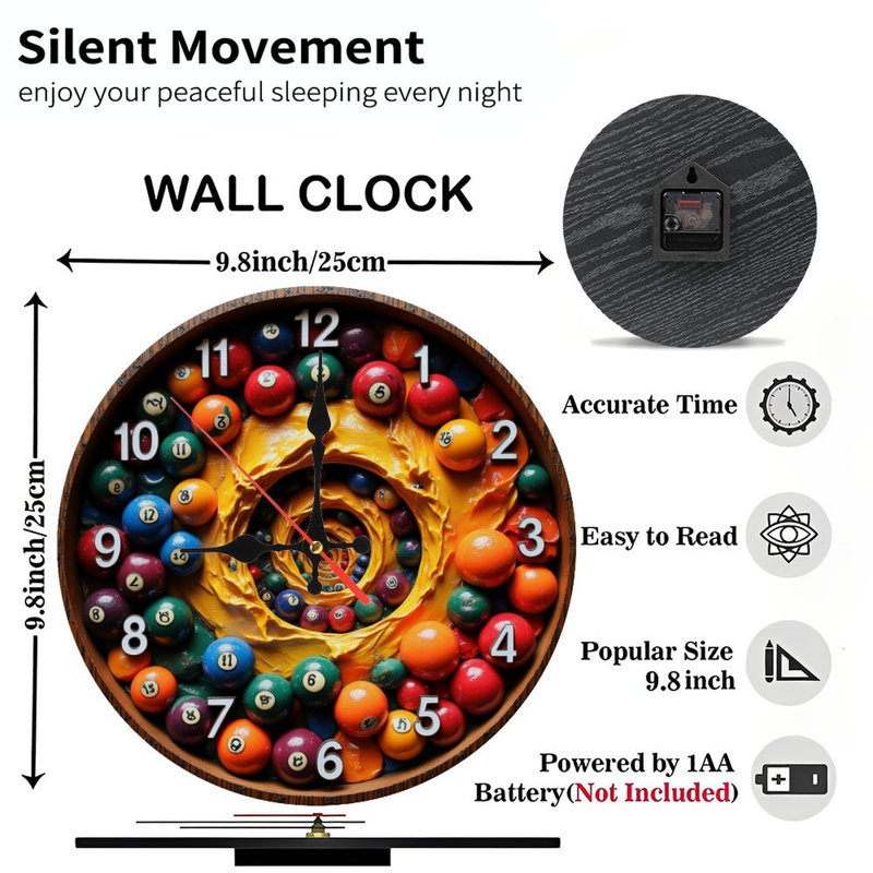 Horloge murale en forme de spirale colorée