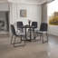Ensemble de table de salle à manger moderne avec plateau en bois 35,4 po pour 4 chaises rembourrées en velours Modern-1445932355
