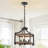 Carrianna 4-Light Farmhouse Square Faux Wood-Look Finish Chandelier