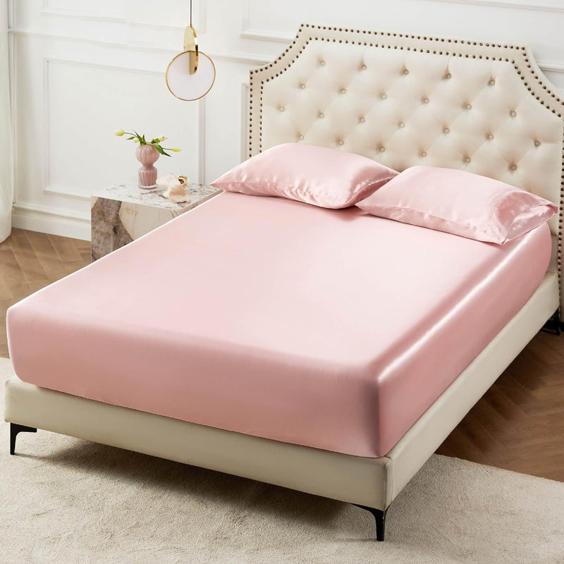 Bedsure Sateen Fitted Sheet GentleSoft™️, Pure White, Queen Fitted Sheet