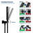 Modern Matte Black Shower Faucets & Systems, Metal Wall Mounted With Hand Shower