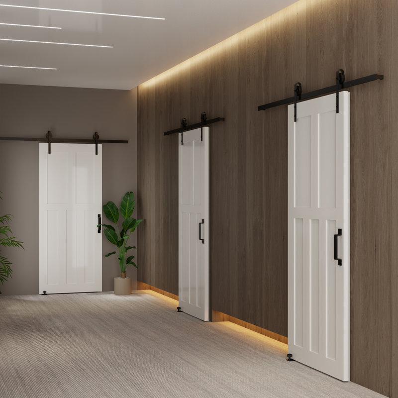 Ensemble complet de porte de grange en T, 85 po x 78 po