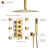 Herathena 3 Functions Ceiling Mounted Luxury Shower System with 6 Body Jets (Rough-in Valve Included)-81833300