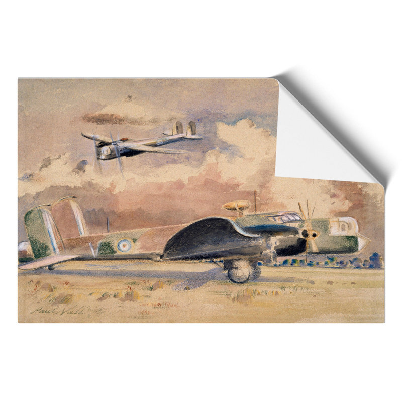 Whitley Bombers Sunning by Paul Nash - No Frame Painting, 21cm H x 30cm W x 0.1cm D