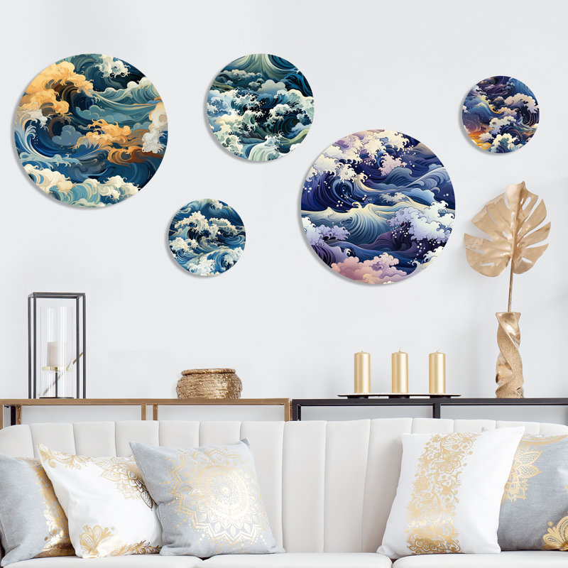 Rasco - ensemble de 5 art mural abstrait bord de mer
