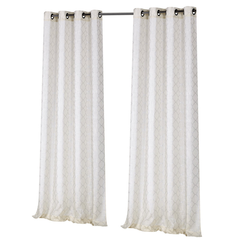 Dalaigh Semi Sheer Curtain Pair, Beige