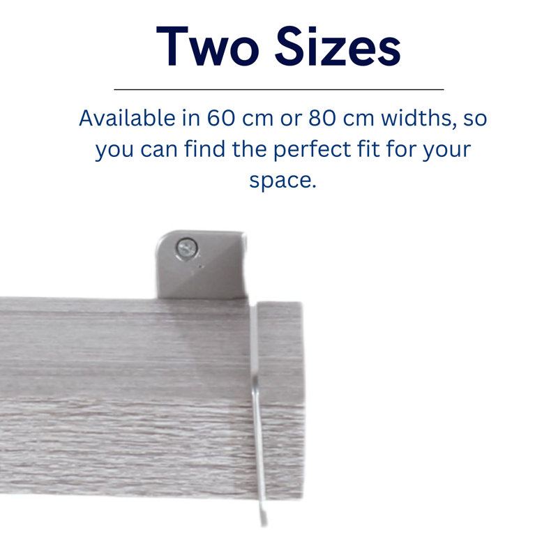 Keer Chunky Shelf Kit, Slide-On Brackets, Grey Oak & Oak Effect, 3.8cm H x 60cm W x 19.5cm D, Gray