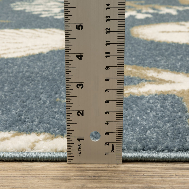 Hennings Nautical Escape Blue/ Beige Area Rug, Runner 2' x 7'