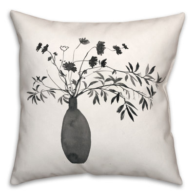 Coussin Monochromatique à motif floral IV