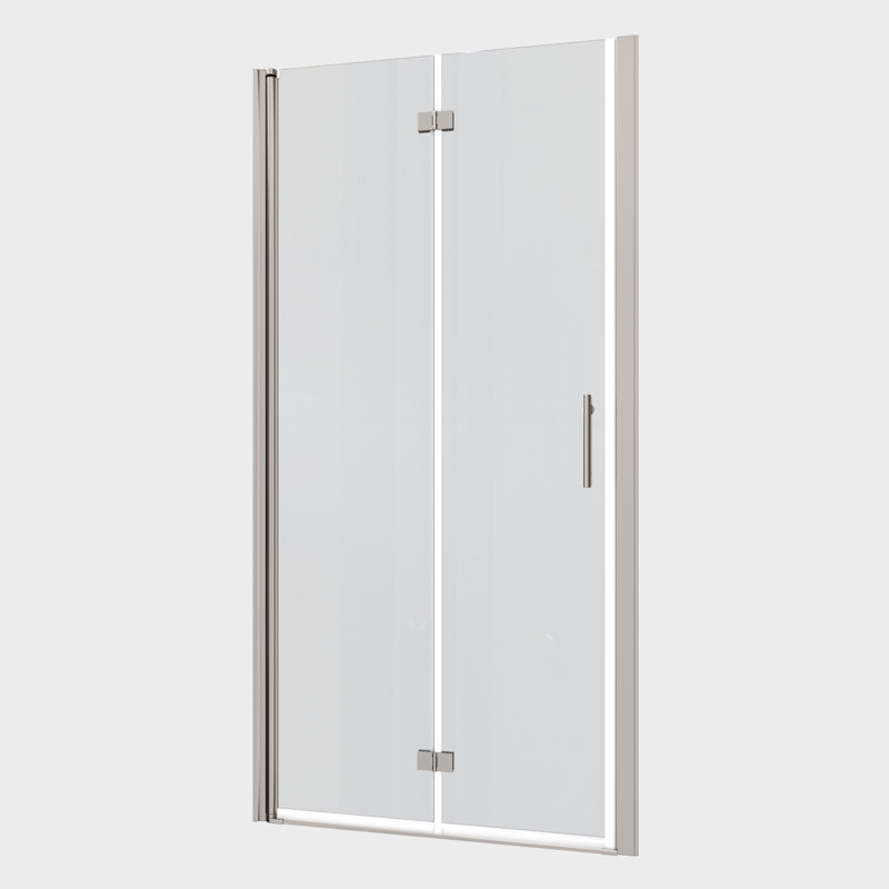 Porte de douche pivotante universelle 30 po x 72 po, Chrome