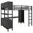 Metal Loft Bed with Wardrobe And L-shaped Desk, Loft Bed with Storage Cubes and Shelves, Heavy Duty Loft Bed for Kids Teens Adults-519648110-513282477