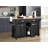Kitchen Island With Rubber Wood Countertop, Spacious Storage, And 5-Wheel Mobility For Enhanced Functionality And Style