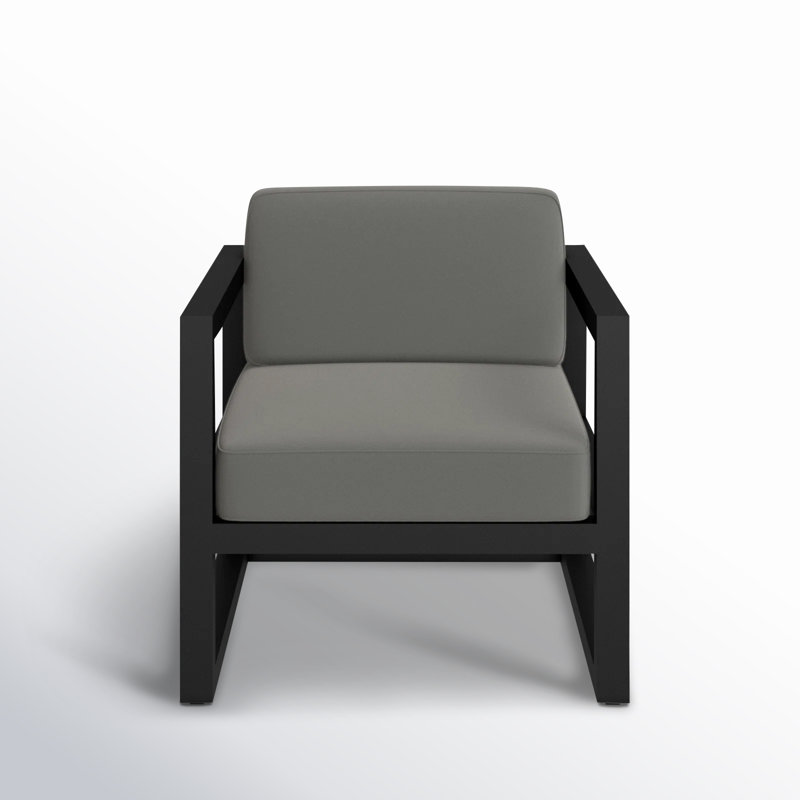 Avion Outdoor Lounge Chair, Canvas Charcoal Sunbrella® Canvas, Black
