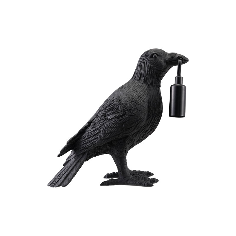 Resin Crow Shaped Table Lamp With Inline Switch