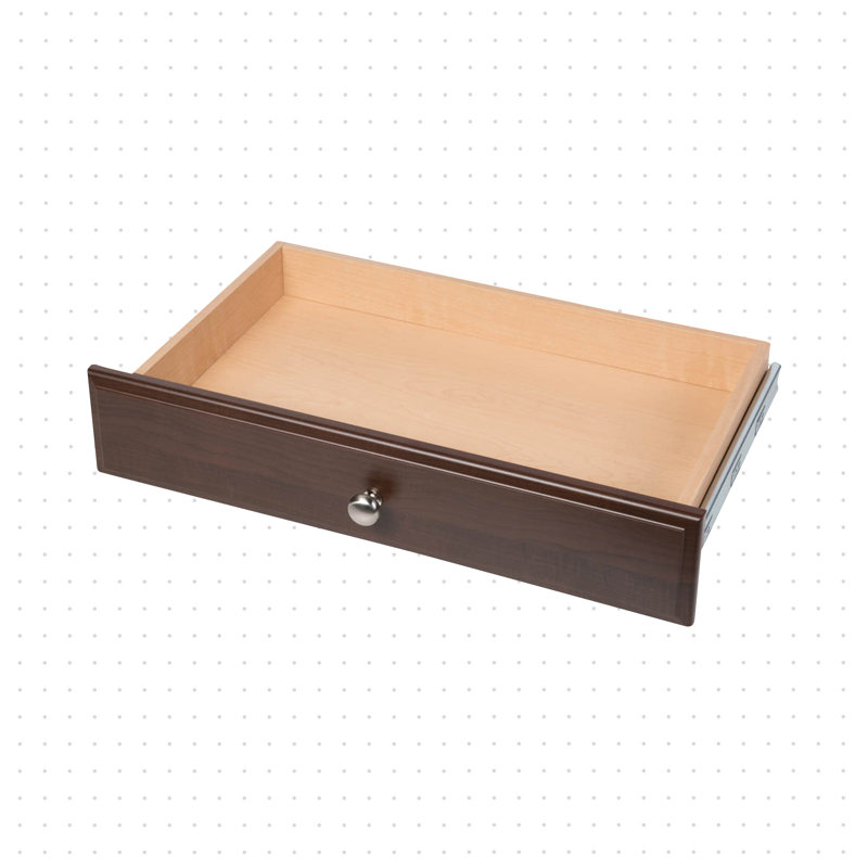 Tiroir à quadrillage en bois manufacturé, H 4 po x l 24 po x P 14 po, Truffe