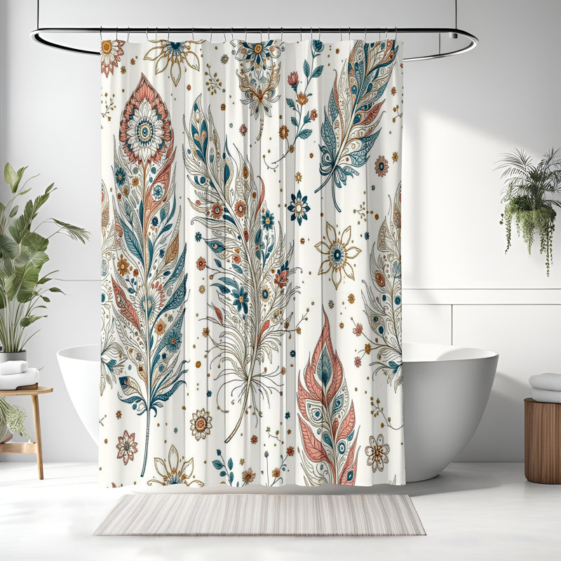 Rideau de douche avec tapis de bain, H 83 po x l 70 po