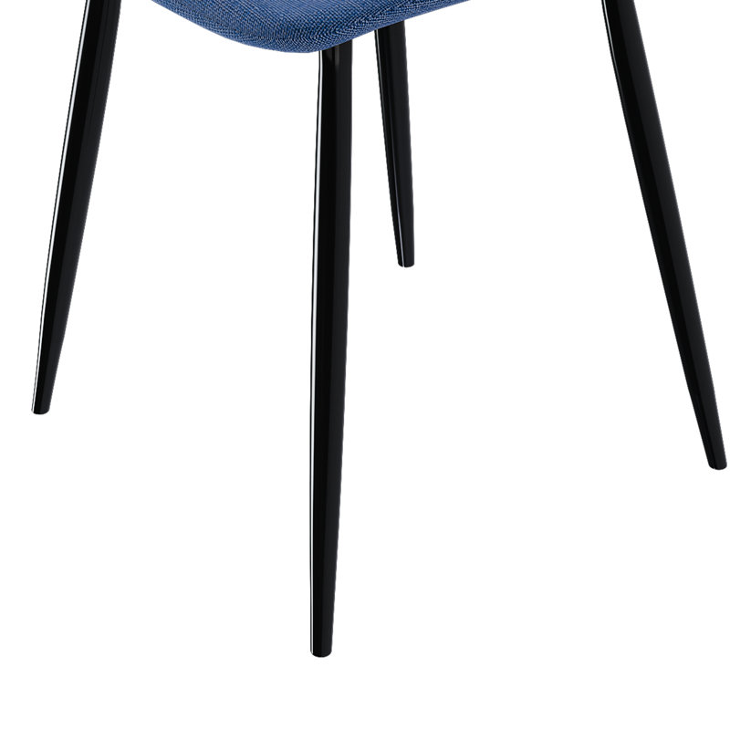 Chaises de salle à manger modernes en tricot bleu, pieds en fer, style contemporain pour la cuisine