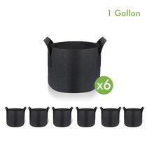 VEVOR 5-Pack 400 Gallon Plant Grow Bag Aeration Fabric Pots with Handles Black Grow Bag Plant Container for Garden Planting Washable and Reusable