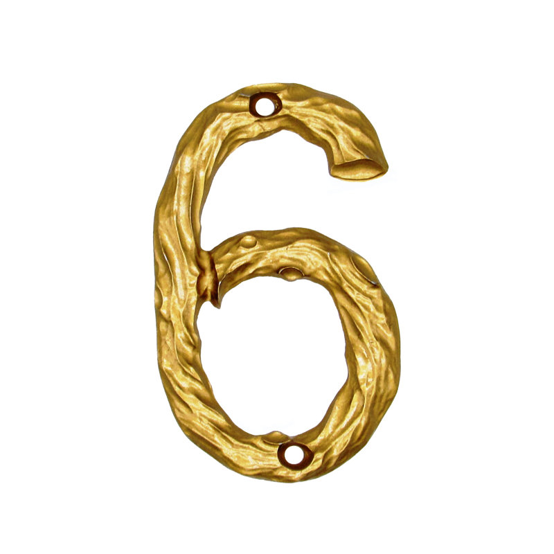Numéro de maison de 4 po, 6, Or luxueux
