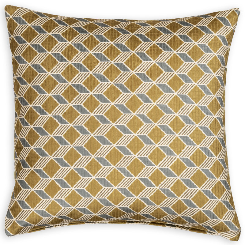 Coussin décoratif flottant Cubes, Plumes, Carré 26 po