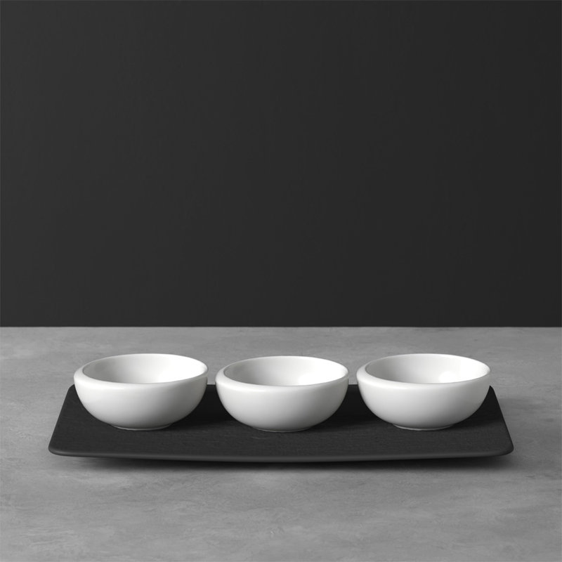 Villeroy & Boch Newmoon 4 Piece Condiment Server Set