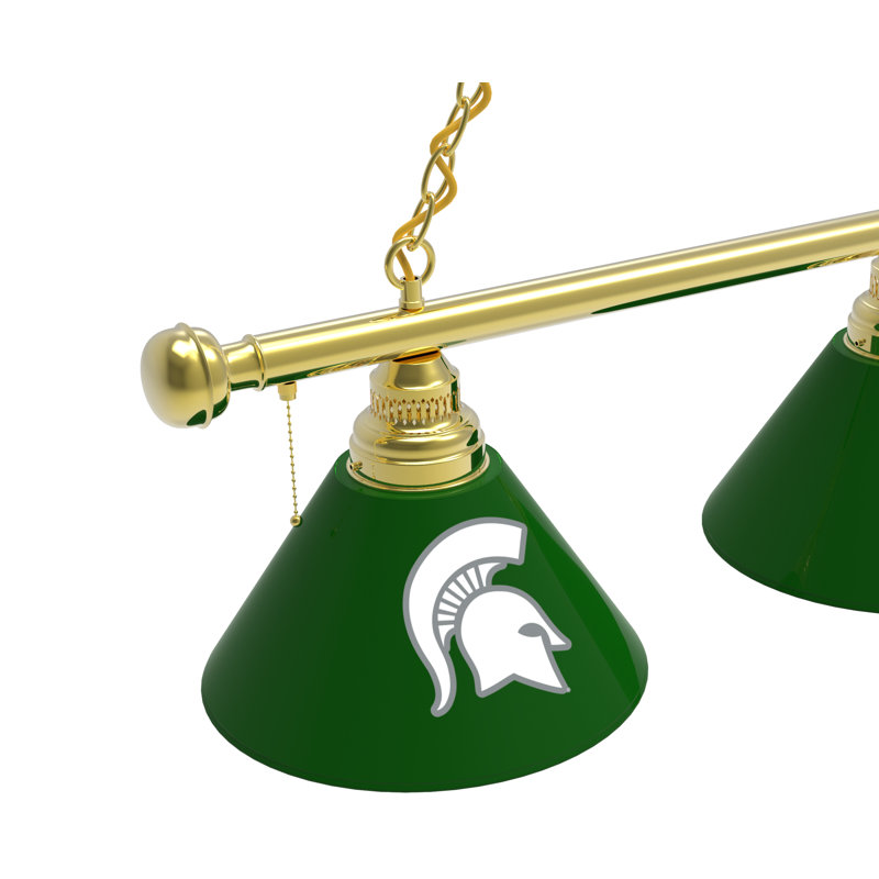 3 - Light Pool Table Lights Pendant, Brass, Michigan State Spartans