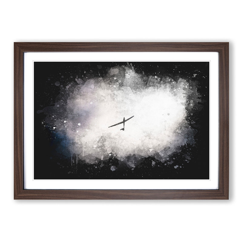 Air Glider in the Clouds - Picture Frame Graphic Art Print, Walnut Framed, 24cm H x 33cm W x 2cm D