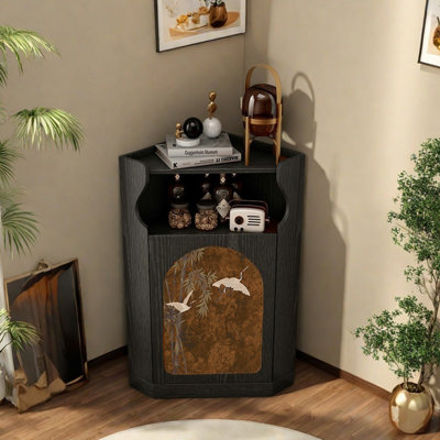 Armoire d'angle moderne et multifonctionnelle triangulaire