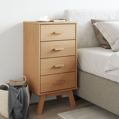 Marjorie  45cm W Solid + Manufactured Wood Bedside Table