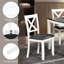 5 tables de salle à manger avec chaises, bois moderne, gris et blanc, construction, tapis antidérapants, facile à assembler pour la pièce 4, 5, style et structure en bois cintré, plateau chauffant, sièges confortables,