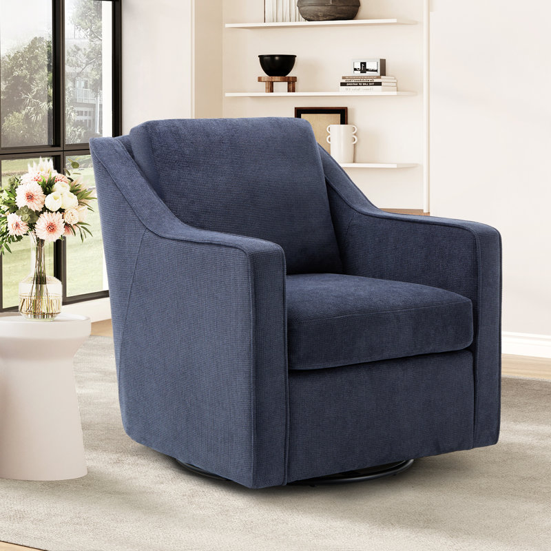 Fauteuil d'appoint pivotant rembourré, méridienne pivotante à 360 ° avec coussins amovibles, tissu texturé, fauteuil moderne pour salon, chambre à coucher et coin lecture