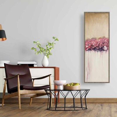 Grappe de fleurs rétro - toile encadrée rose | Contemporain