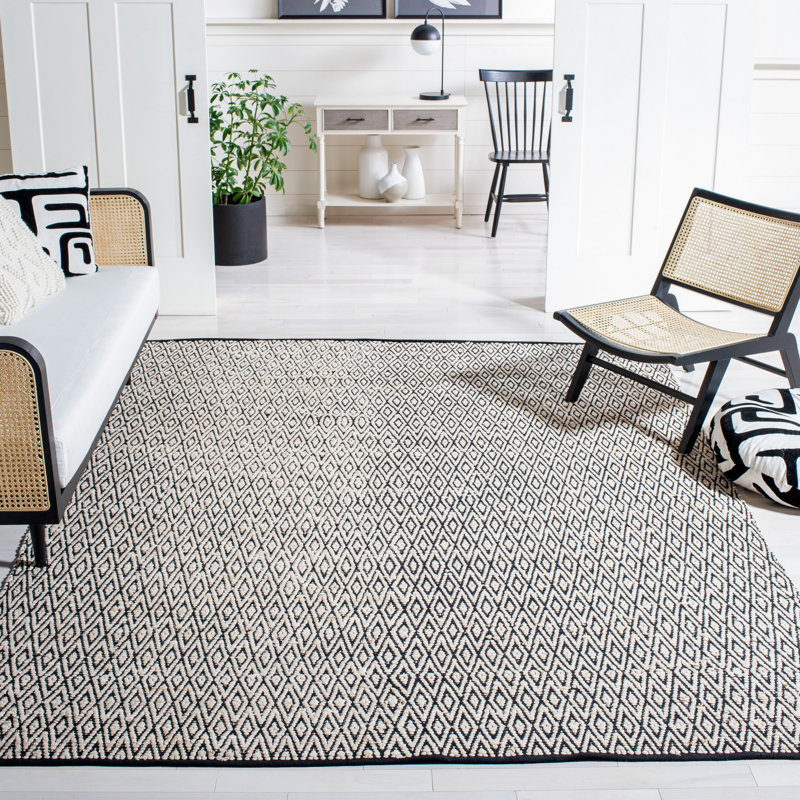 Tapis géométrique tissé à la main Montauk, Rectangle 4 pi x 6 pi