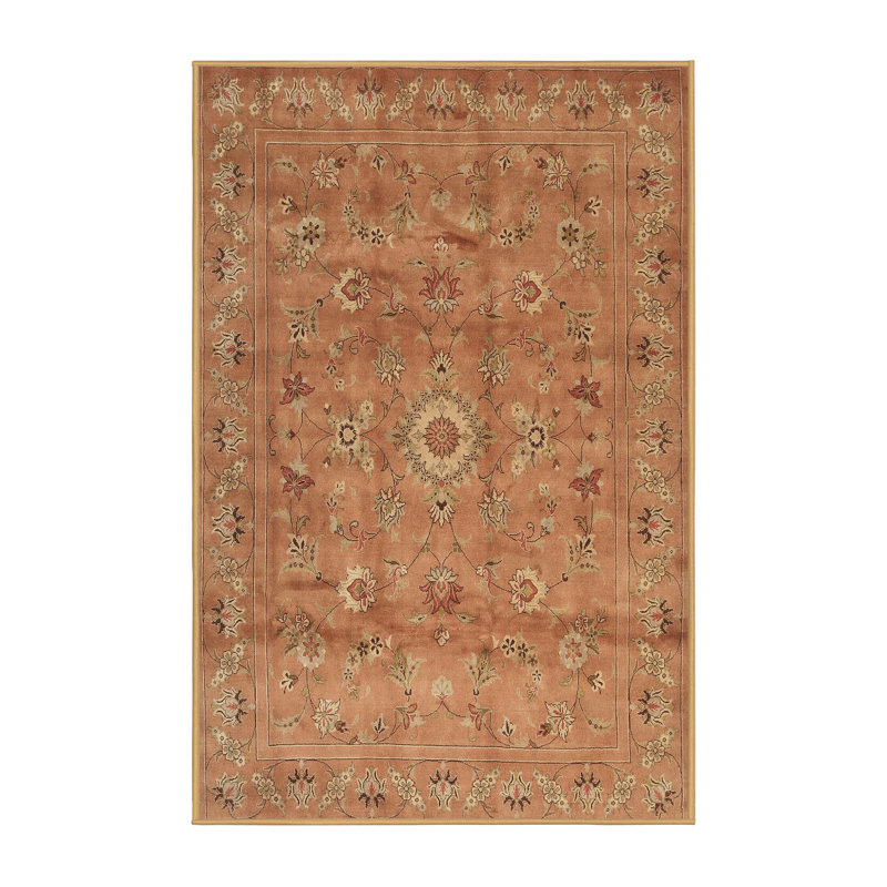 Tapis brun/rouge/vert zone contemporaine, Rectangle 7 pi x 10 pi