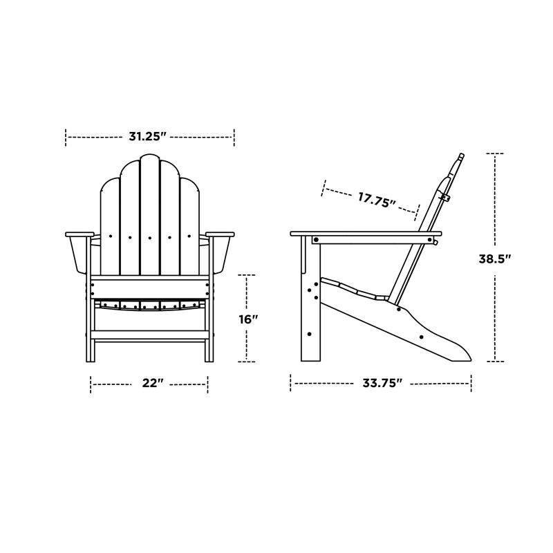 POLYWOOD Long Island Adirondack, White