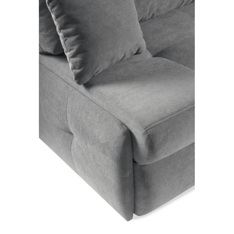 Tassie 4 Seater Velvet Sofa Bed, GREY