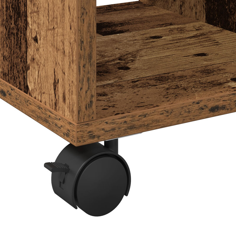 Engineered Wood Compact Lightweight Side Table, Old Wood