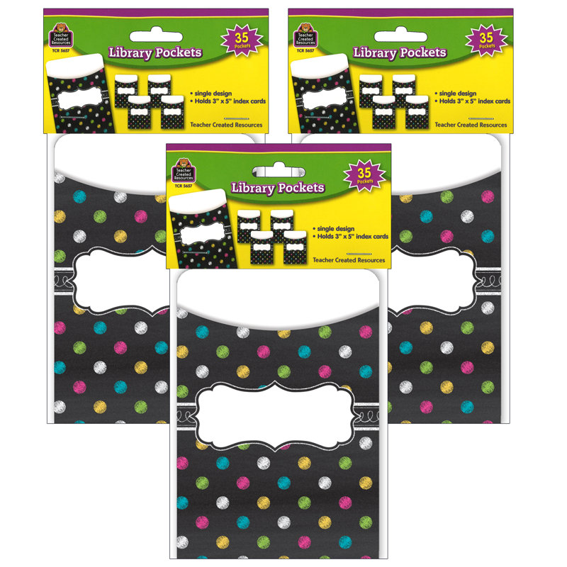 Pochettes de bibliothèque Chalkboard Brights