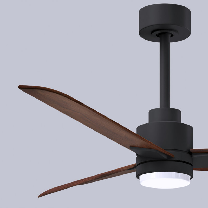 Ventilateur de plafond Alessandra, Noyer, Noir mat, 42"