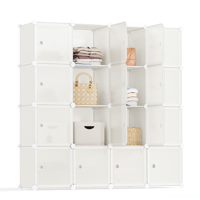 16 Pair Stackable Shoe Storage Cabinet