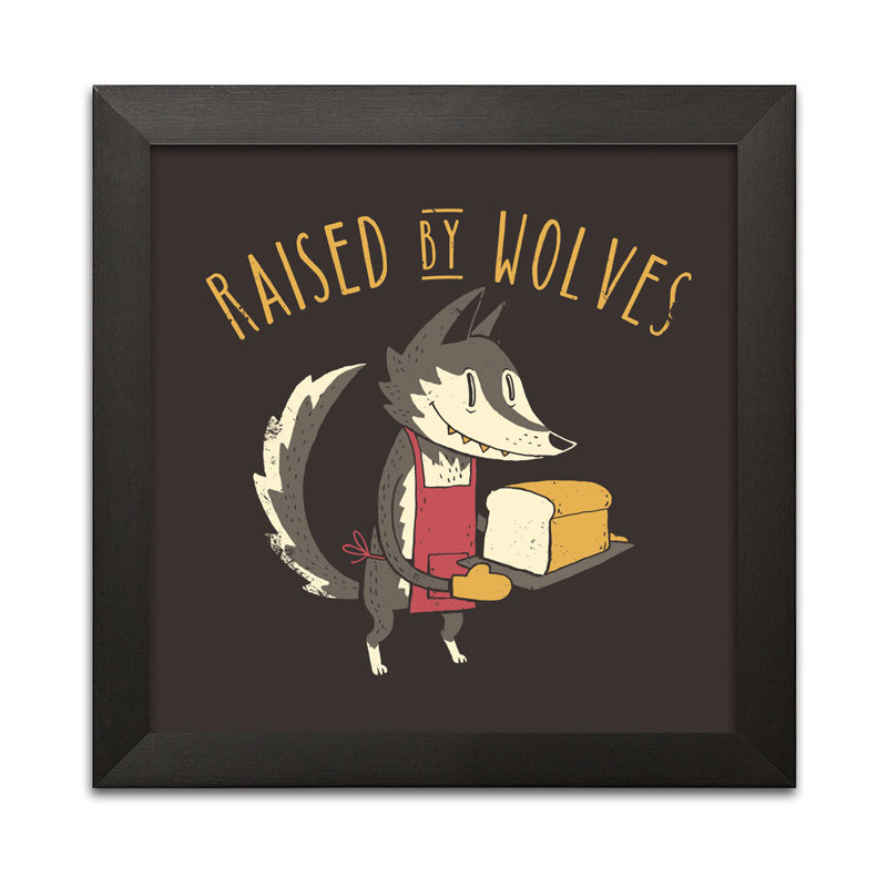 « reliefed par wolves », impression, H 12 po x l 12 po x P 0,75 po, Papier avec cadre noir