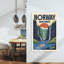 Scenic Fjord Cruise Dramatic Retro Tranquil Landscape Mountain Wall Art Print 1 Piece Wrapped Canvas Wall Art-889847364